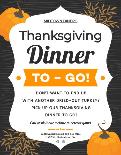 Thanksgiving Takeout Flyer