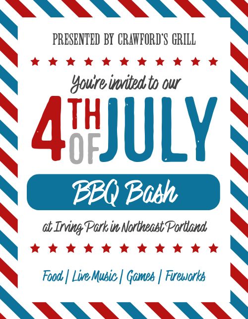 July Fourth Invitation Flyer page 1 preview