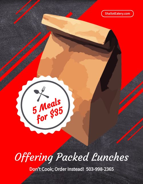 Red Packed Lunch Flyer