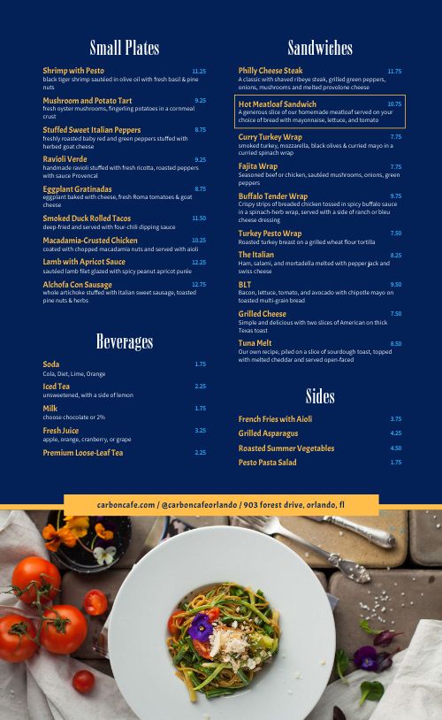 Navy Cafe Menu page 2 preview