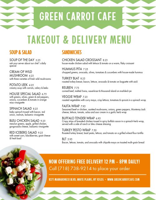 Open Delivery Takeout Menu