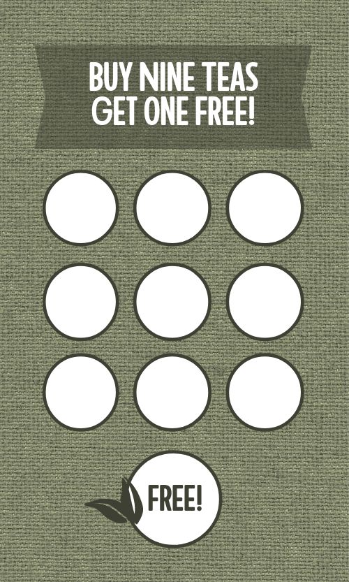 Tea Loyalty Card Template by MustHaveMenus