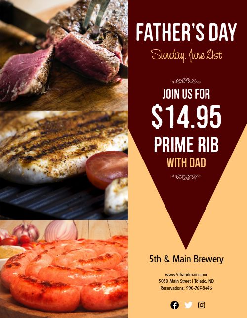 Fathers Day Grill Flyer Template by MustHaveMenus