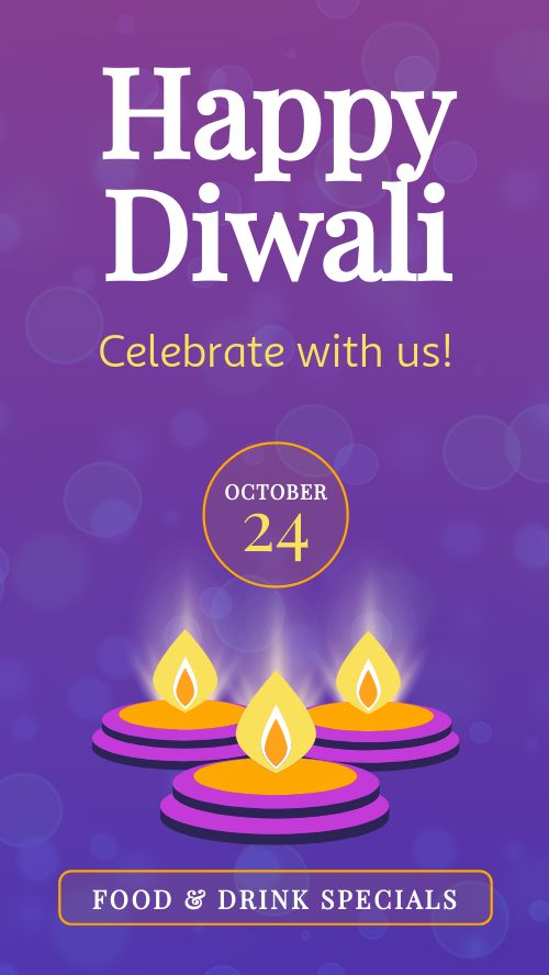 Purple Diwali FB Story