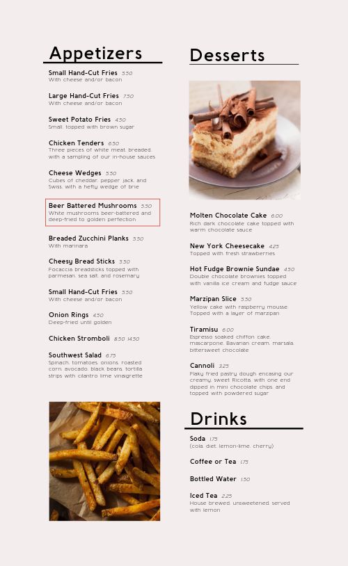 New Pizza Menu page 2 preview