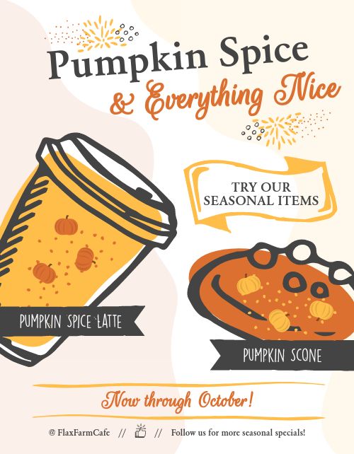Pumpkin Cafe Flyer page 1 preview