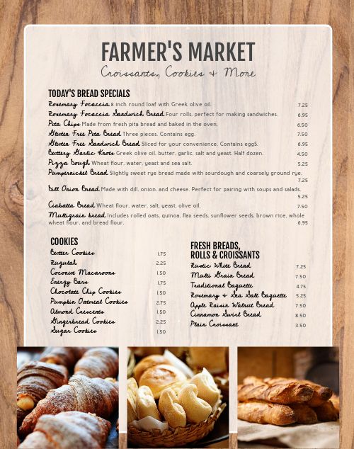 Farmstand Menu Poster page 1 preview
