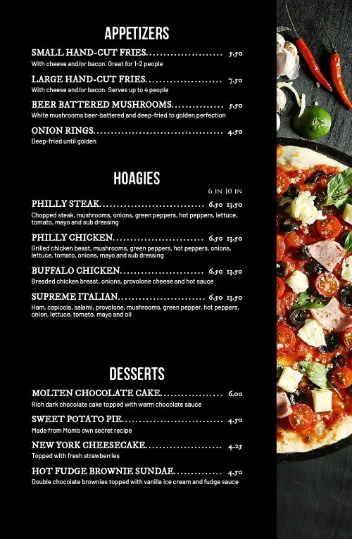 Modern Pizza Pub Tabloid Menu Design Template by MustHaveMenus