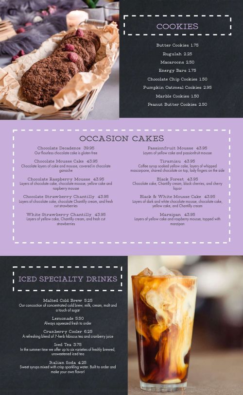 Dotted Cake Bakery Menu page 2 preview