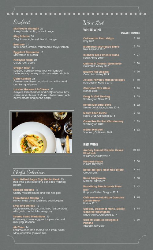 Royal Fine Dining Menu page 2 preview