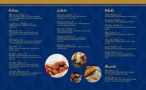 Middle Eastern Takeout Menu