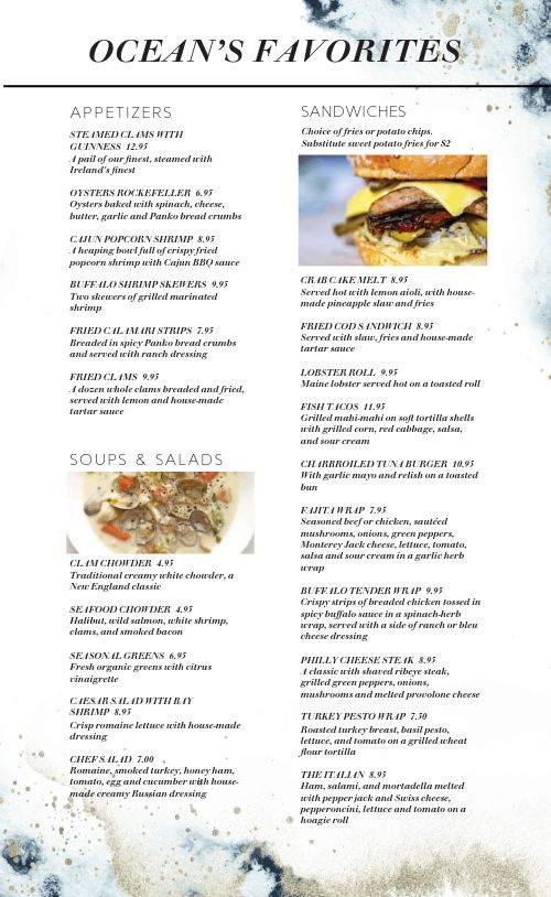 Elevated Seafood Menu page 1 preview