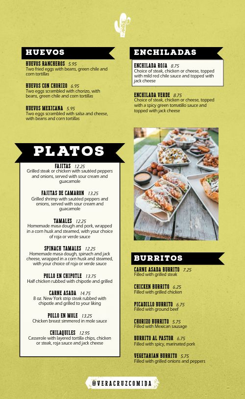 Mexican Lunch Menu Design Template by MustHaveMenus