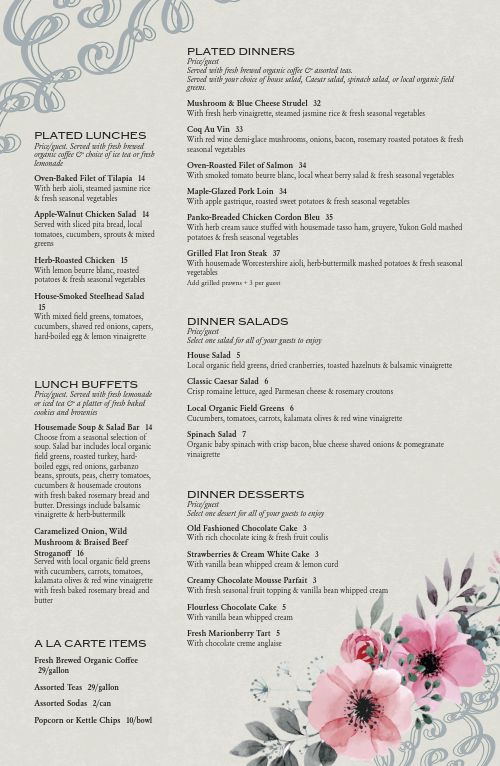 Banquet Catering Tabloid Menu Design Template by MustHaveMenus