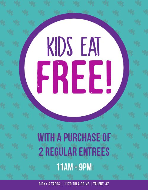 Free Kids Meal Flyer page 1 preview