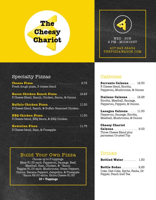 Bright Pizza Food Truck Menu page 1 preview