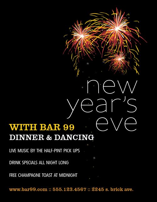 New Years Restaurant Flyer Template by MustHaveMenus