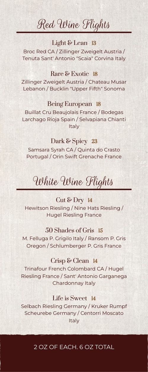 Autumn Wine Tasting Half Page Menu page 1 preview