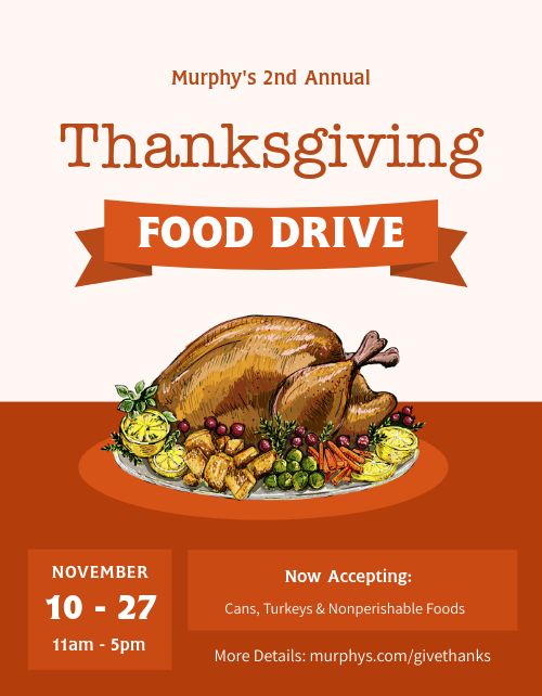 Food Drive Thanksgiving Flyer