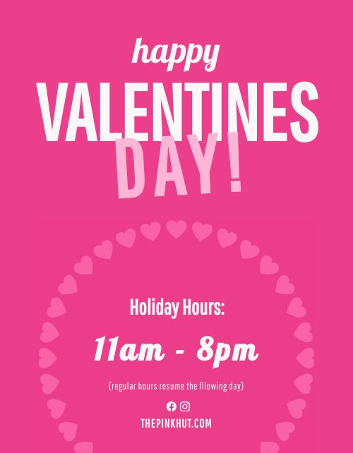 Pink Valentines Day Hours Flyer