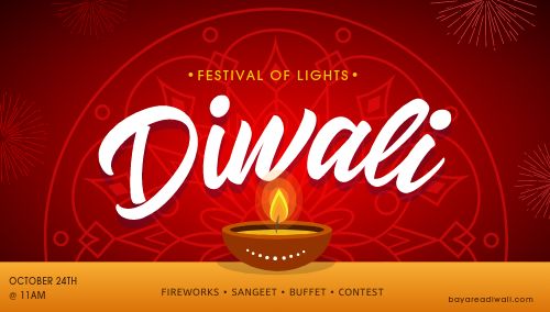 Red Diwali Digital Poster