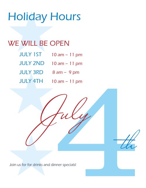 July Fourth Hours Flyer
