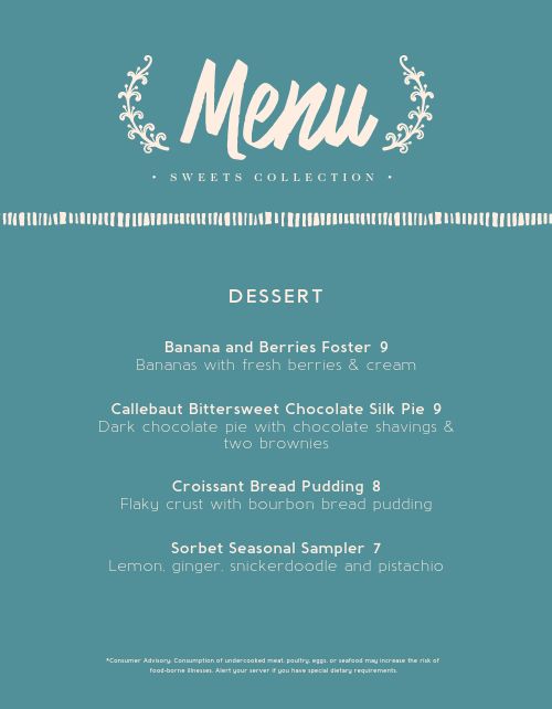 Fine Dining Dessert Menu Design Template By Musthavemenus