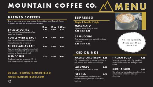 Coffee Digital Menu Display page 1 preview