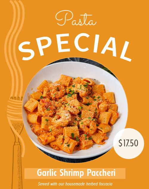 Pasta Specials Poster page 1 preview