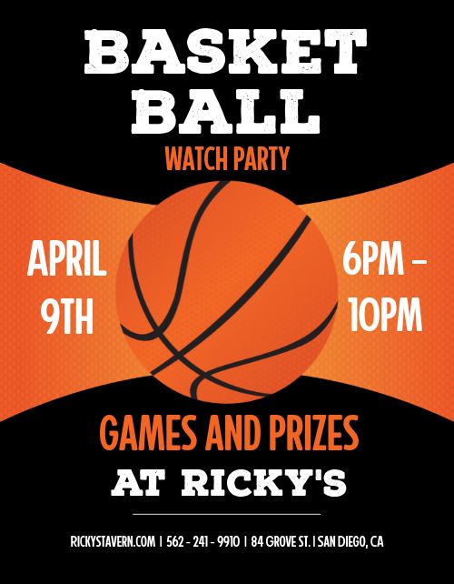 Basketball Watch Party Flyer Template by MustHaveMenus