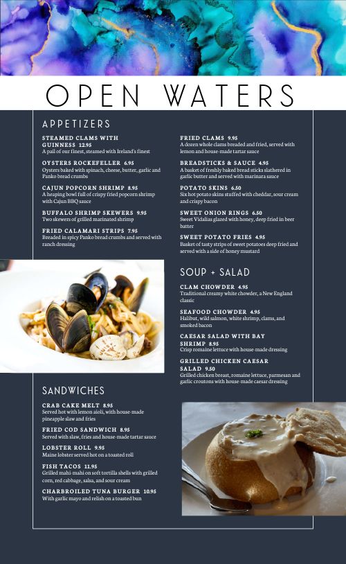 Colorful Seafood Menu page 1 preview