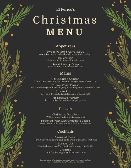 Christmas Menu Design Template by MustHaveMenus