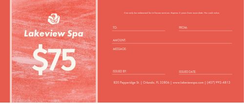 Spa Flower Gift Certificate page 1 preview