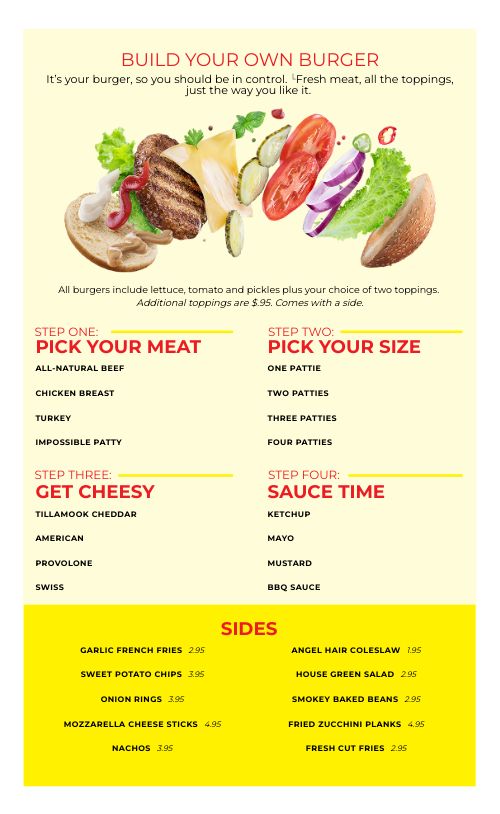 Burger Menu Design Template by MustHaveMenus