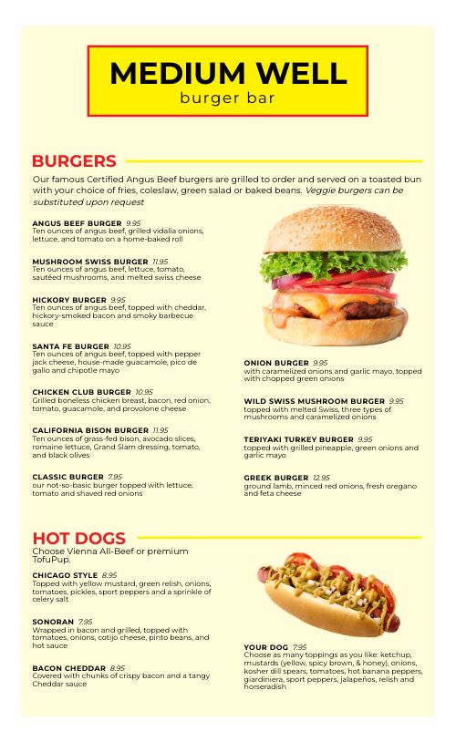 Burger Menu Design Template By Musthavemenus