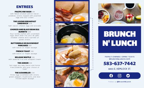 Basic Breakfast Takeout Menu page 1 preview
