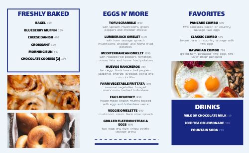 Basic Breakfast Takeout Menu page 2 preview