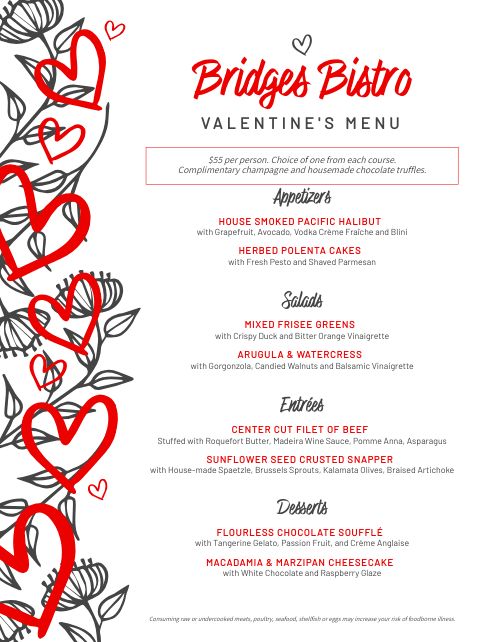 Valentines Day Bistro Menu Design Template by MustHaveMenus