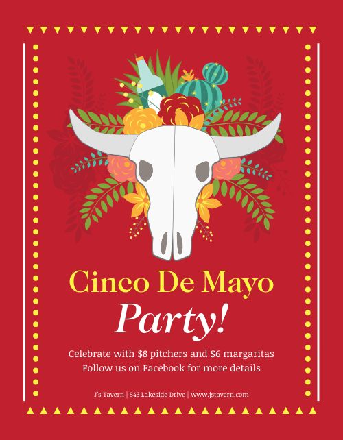 Cinco De Mayo Celebratory Flyer page 1 preview