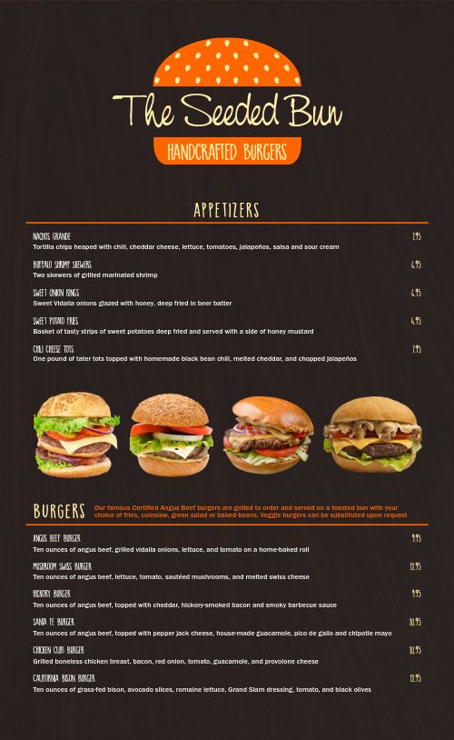 Burger Menu Idea page 1 preview