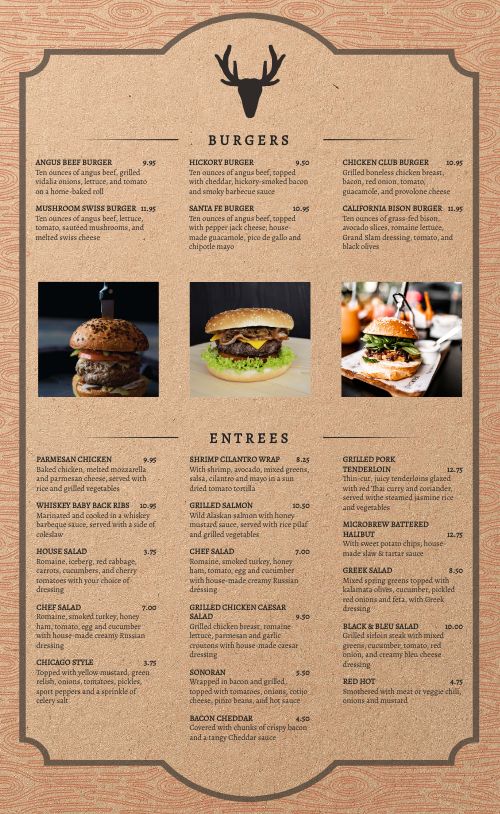 Wilderness Pub Menu Design Template By Musthavemenus 4802