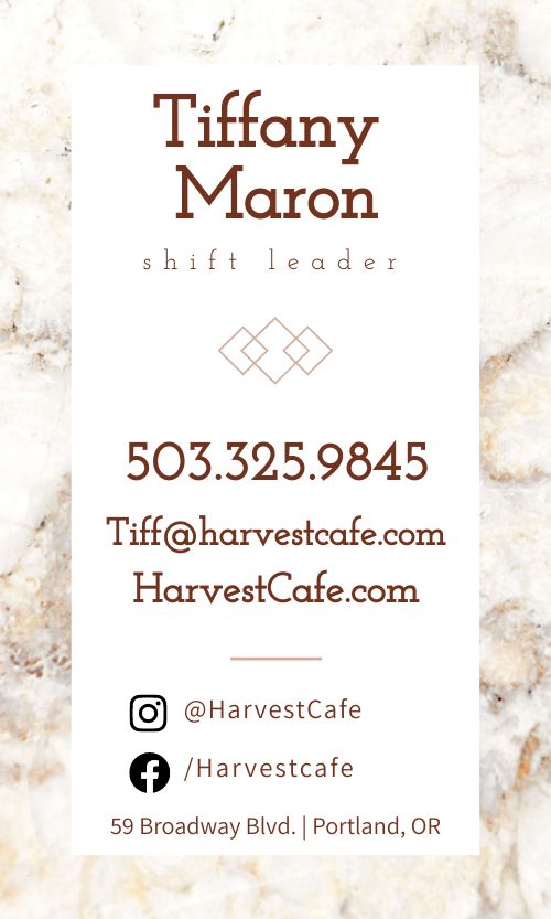 Cafe Marble Business Card