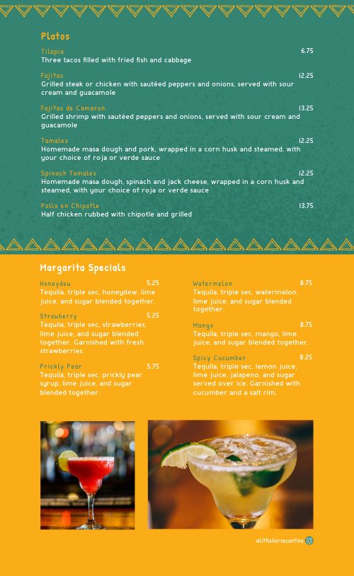 Green Mexican Cantina Menu page 2 preview