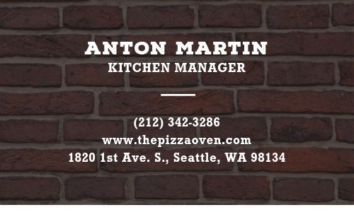 Pizza Oven Business Card