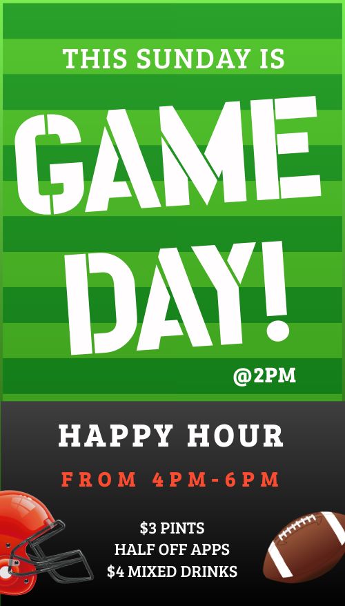 Football Happy Hour Digital Poster