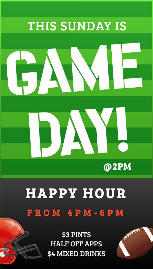 Football Happy Hour Digital Poster page 1 preview