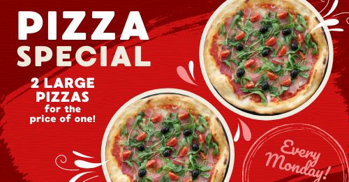 Pizza Special Facebook Post Free Template by MustHaveMenus