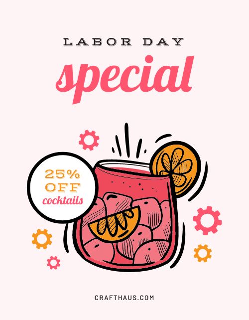 Pink Labor Day Specials Flyer