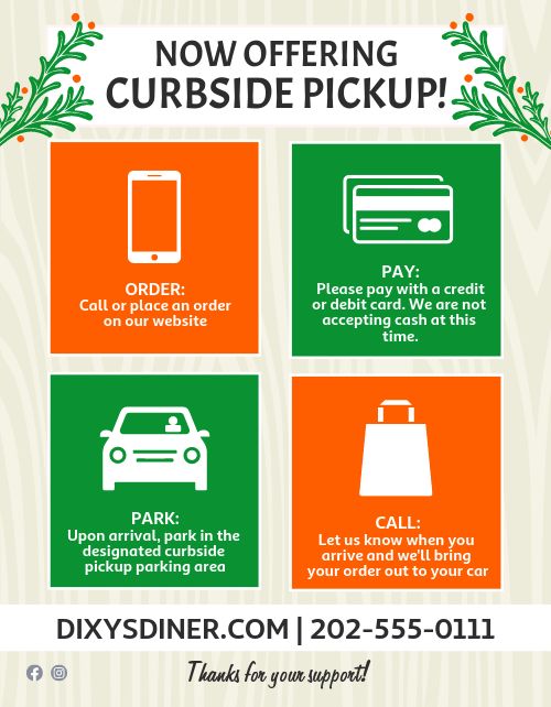 Curbside Pickup Announcement