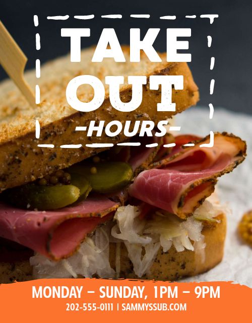 Takeout Open Hours Flyer